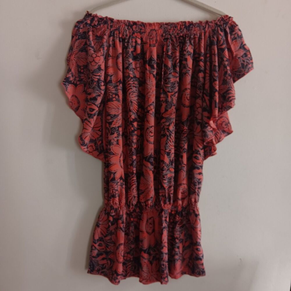 Karma Highway Floral Off-Shoulder Elastic Waist Beachy Blouse NWOT OSFM Pink